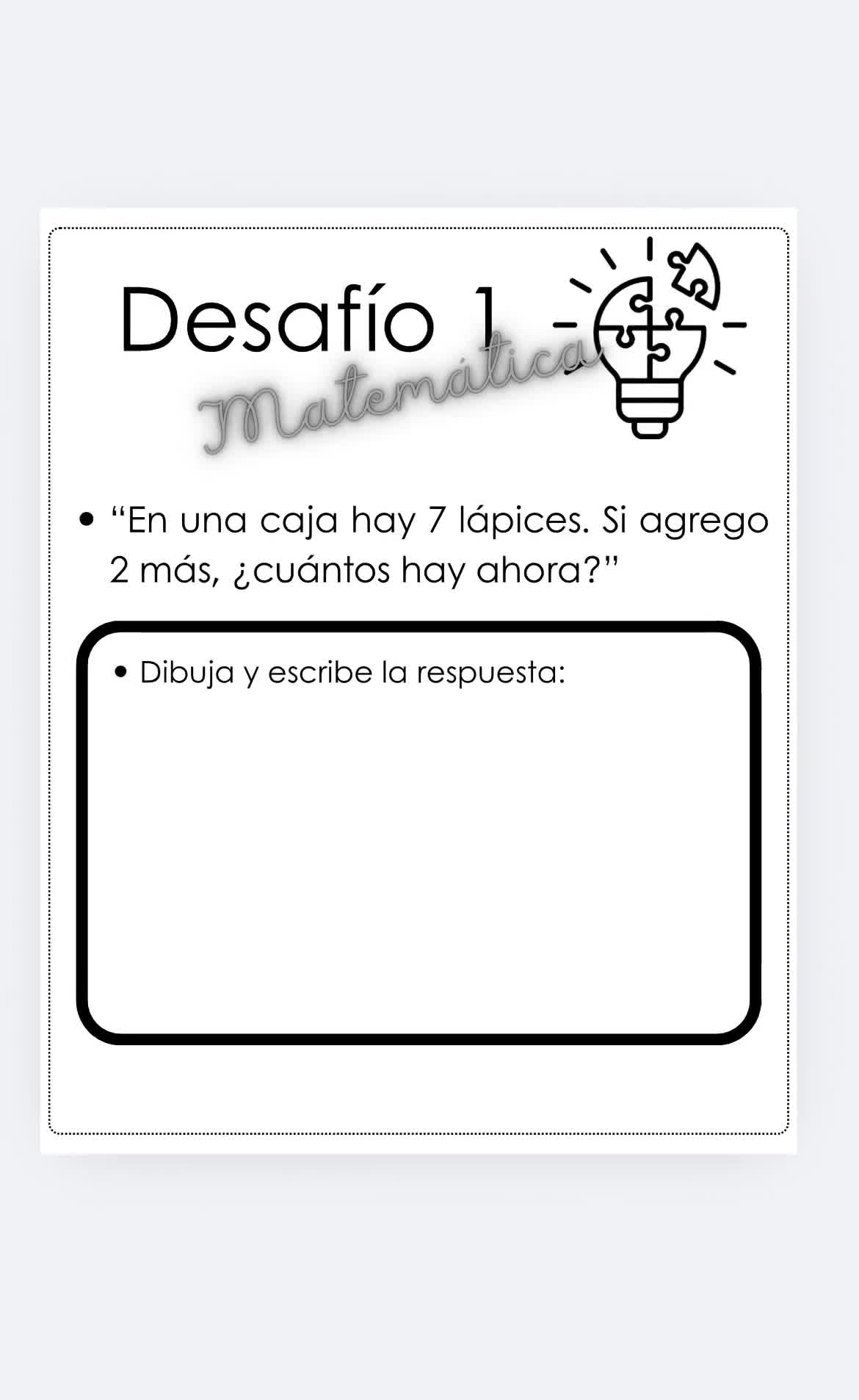 Desafíos matemáticos 1ro básico