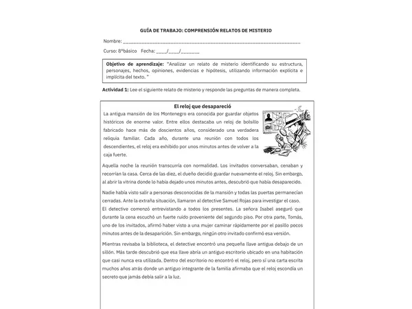 Comprensión de Relatos de Misterio