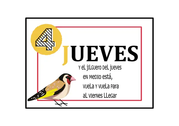 Carteles poemas "Día de la semana" 1° año básico.