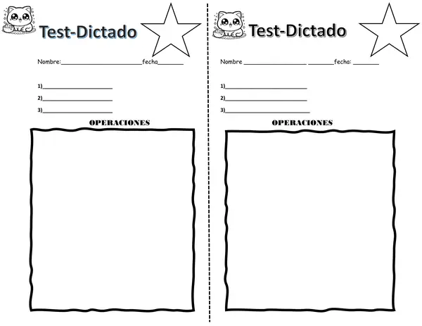 Plantilla para dictados de matemática editable 