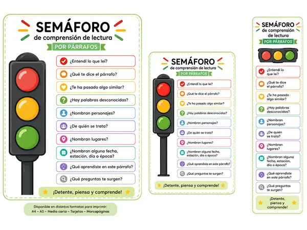 Semáforo de la comprensión lectora por párrafos