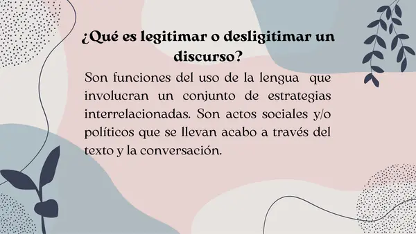 Material Gratuito: Legitimación en el Discurso (Análisis Crítico - 3° Medio)