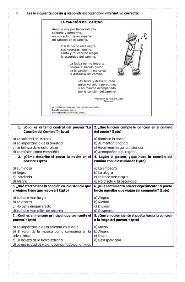 EVALUACIÓN: COMPRENSIÓN LECTORA 5TO BÁSICO
