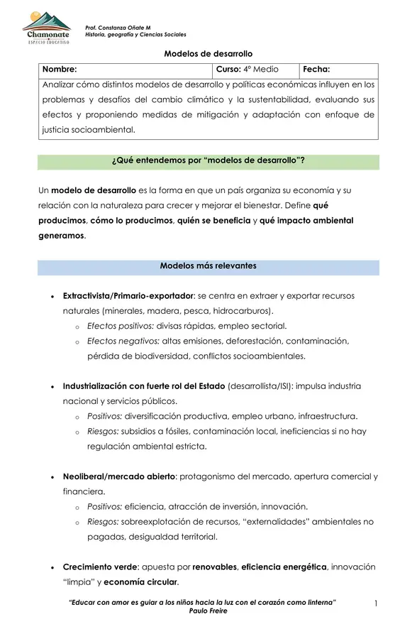 modelos de desarrollo y políticas económicas 