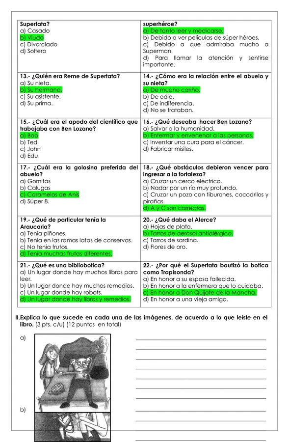 Prueba Lectura - Súper Tata v/s Mister Vil