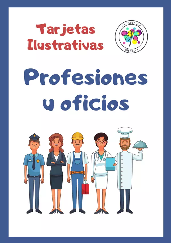 Tarjetas Ilustrativas Profesiones Oficios Español Recortar Color