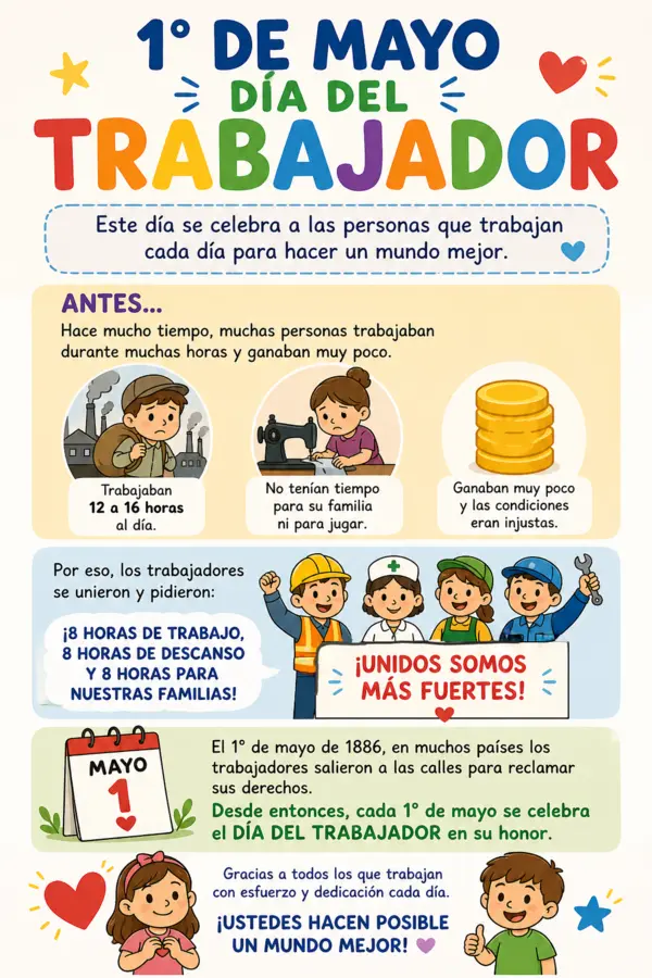 Cartel afiche póster día del trabajador 