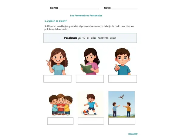 GUIA ACTIVIDAD PRONOMBRES