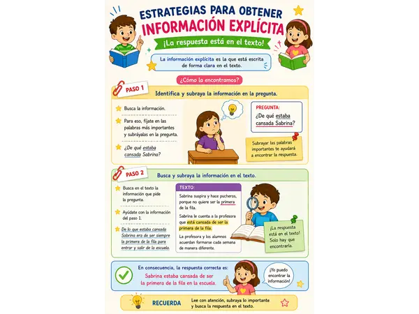 AFICHE ESTRATEGIAS PARA OBTENER INFORMACION EXPLICITA