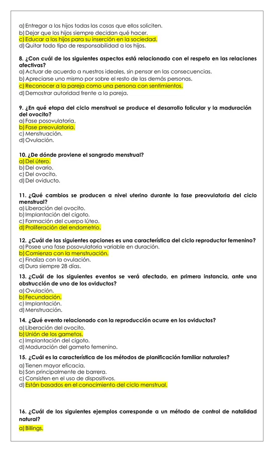 Prueba 7° - Sexualidad y autocuidado