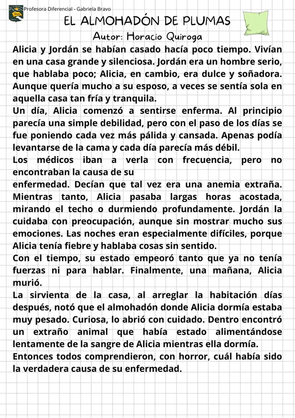 Desarrollo Clase: Caso Autor Horacio Quiroga: Muerte sin resolver (Detectives)