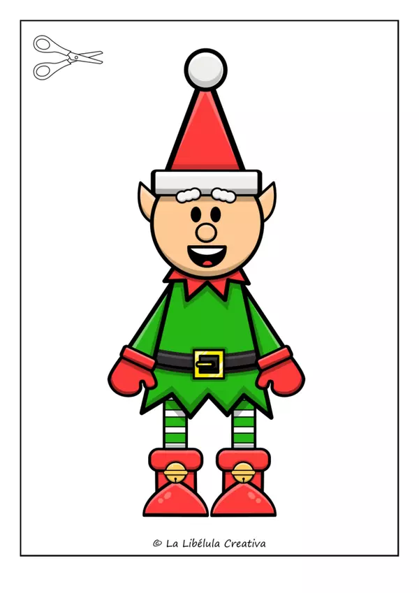 Construye Navidad Elfo Puzzle Color Recortar
