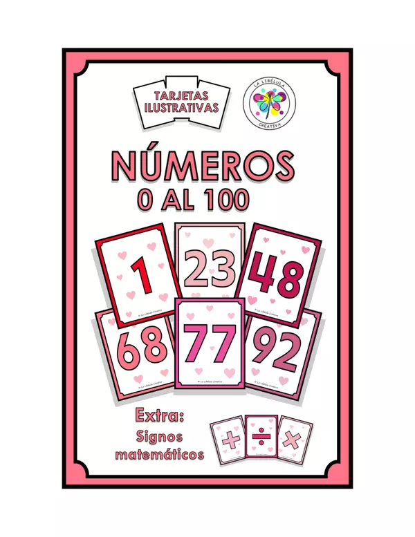 Tarjetas Ilustrativas Números San Valentín Febrero Matemáticas Signos