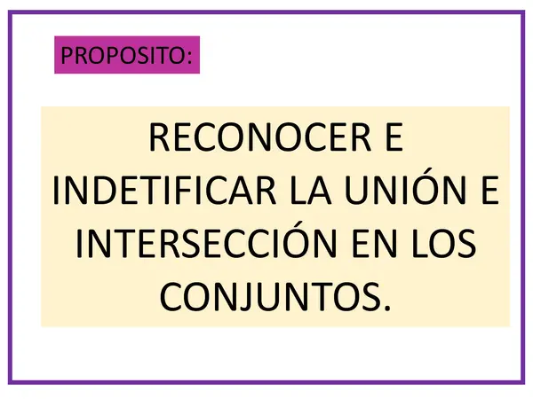 CLASE 25 - UNIÓN E INTERSECCIÓN DE CONJUNTOS