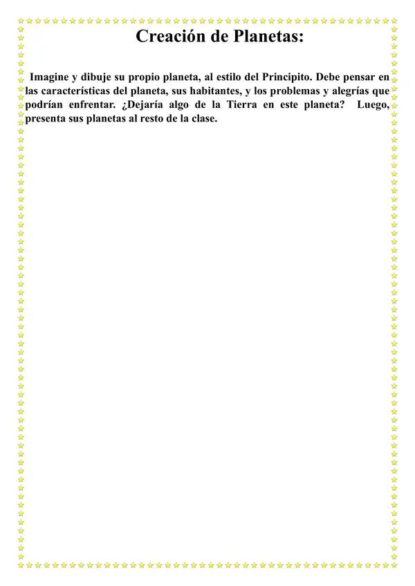 El Principito – material para trabajar el libro y usar la escritura creativa