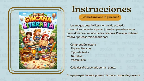 Gincana Literaria: Juego de Desafíos para Lenguaje - 5° Básico a IV° Medio 