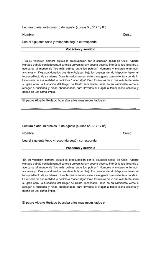 lecturas diarias