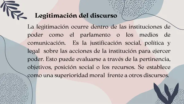 Material Gratuito: Legitimación en el Discurso (Análisis Crítico - 3° Medio)