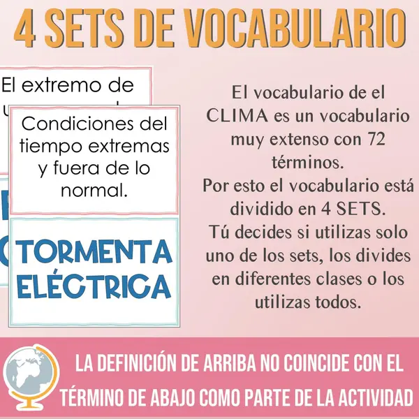 El Clima Vocabulario Búsqueda del Tesoro