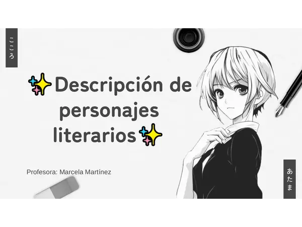 ✨Descripción de personajes literarios✨