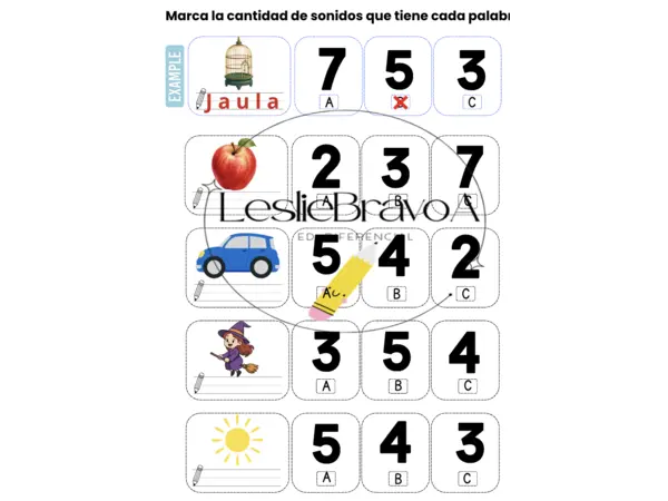 📚✨Cantidad de sonidos en palabras (2° Básico) ✨📚