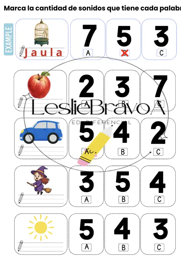 📚✨Cantidad de sonidos en palabras (2° Básico) ✨📚