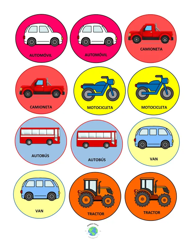 Memotest medios de transporte 