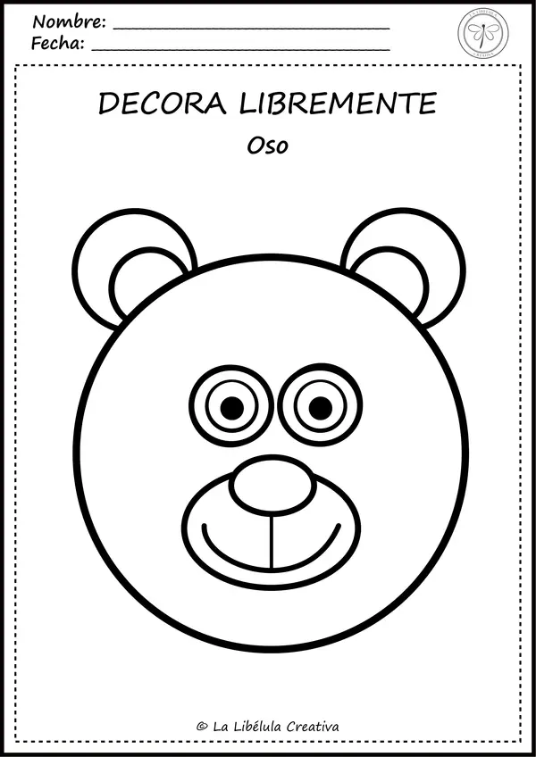 Fichas colorear animales bosque salvajes caras