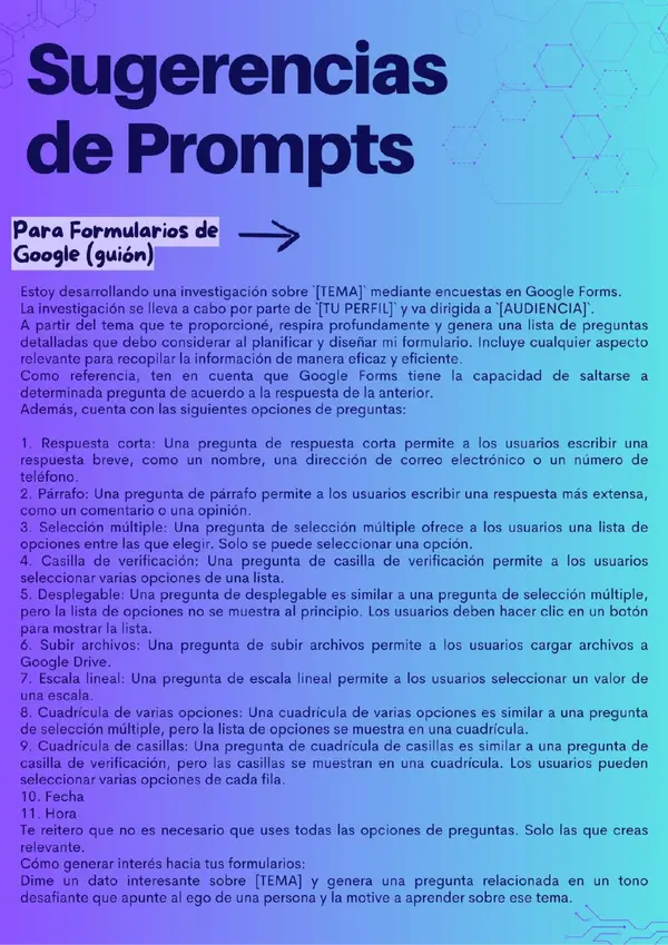 Prompts Educación 