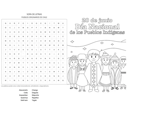 Sopa de Letras Pueblos Indígenas de Chile