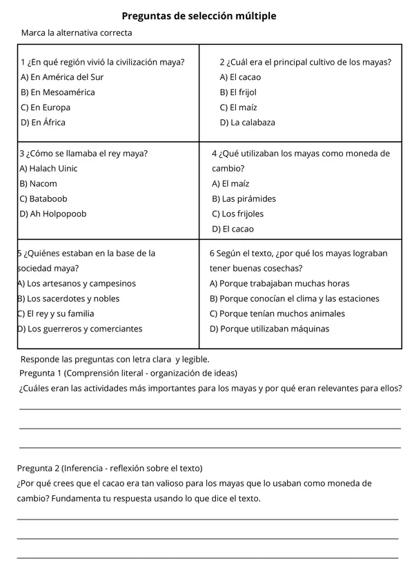 Texto Informativo Los Mayas