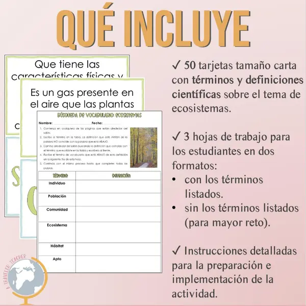 Ecosistemas Vocabulario Búsqueda del Tesoro