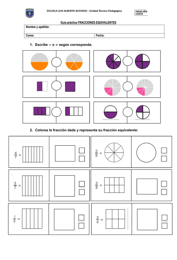 Guia de fracciones equivalentes