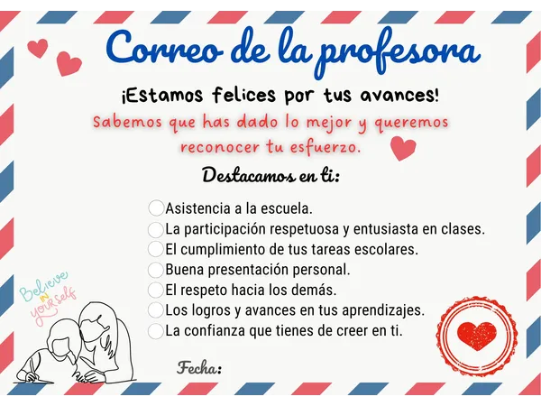 Correo de la Profe: Un mimo al corazón y al esfuerzo.
