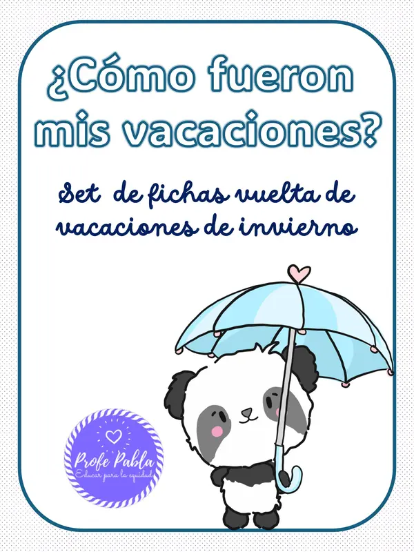 Cómo fueron mi vacaciones, set de fichas