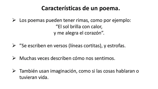 El poema y sus características, Segundo básico.