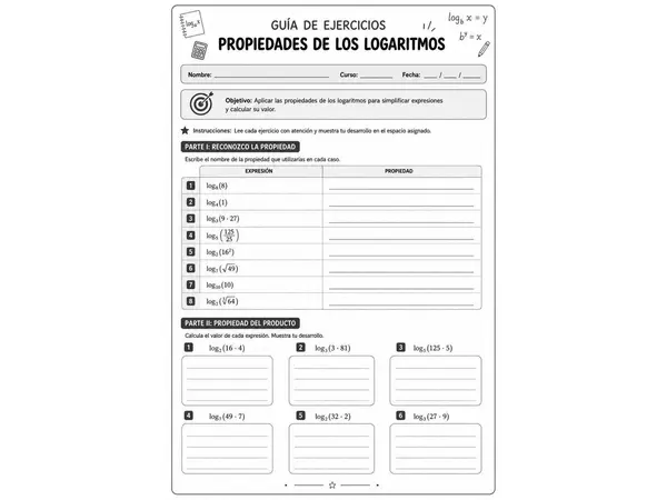 PROPIEDADES DE LOS LOGARITMOS