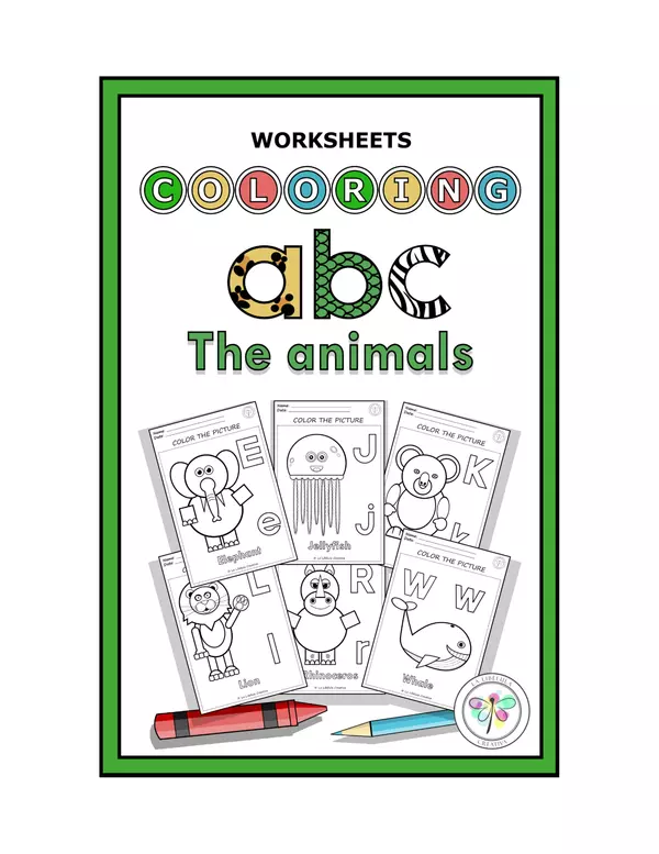 Coloring Worksheets Alphabet Animals Colorear Abecedario Animales Inglés