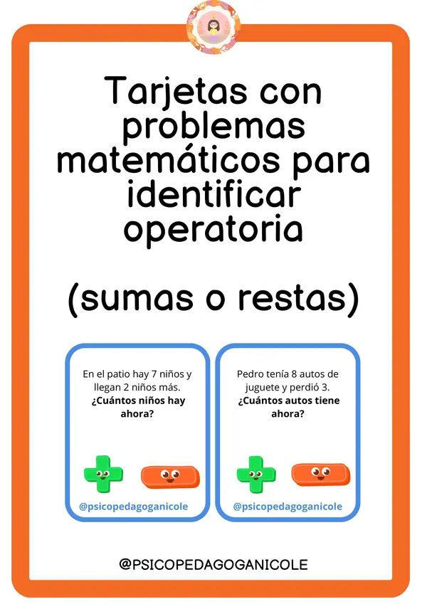 Identifica la operatoria: Sumas o restas