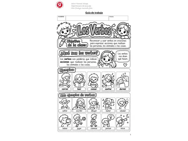 Guía de trabajo "Los verbos"