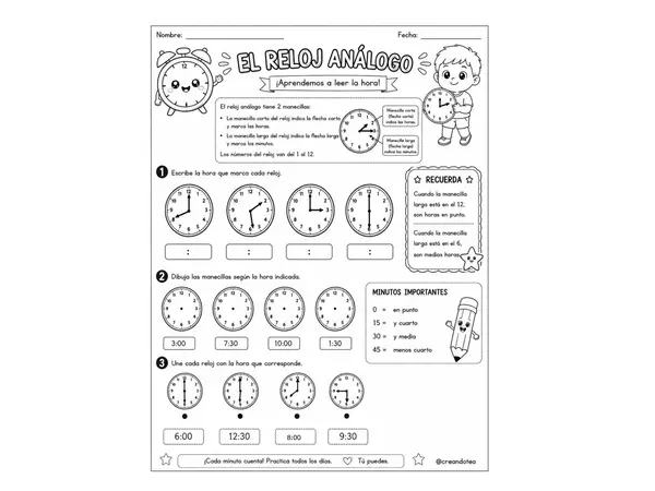 GUIA RELOJ ANÁLOGO Y DIGITAL
