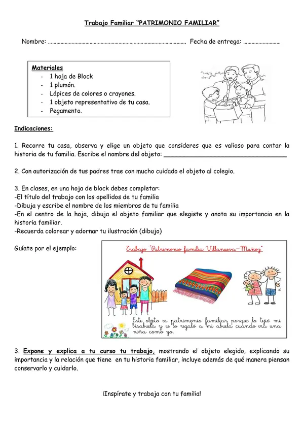 Guía trabajo "Patrimonio familiar"