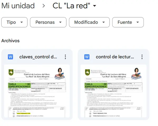 Control de lectura(+claves) del libro "La RED" de Sara Allegrini