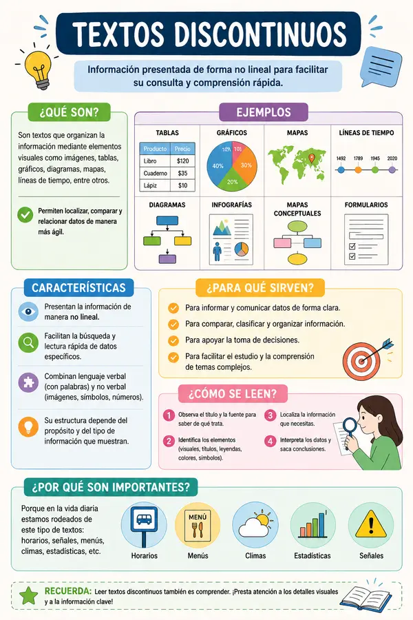 textos discontinuos infografía
