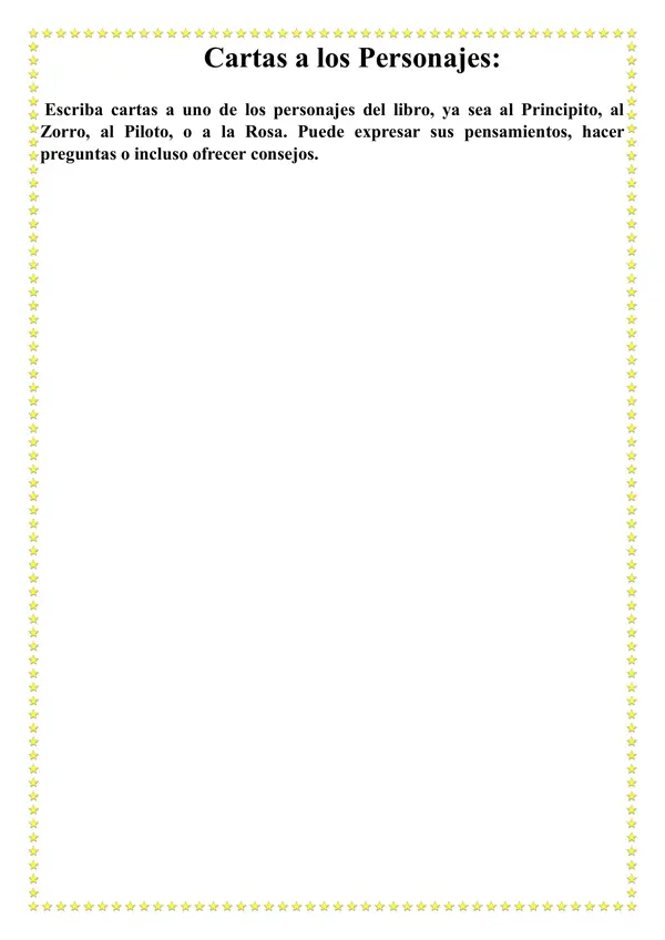 El Principito – material para trabajar el libro y usar la escritura creativa