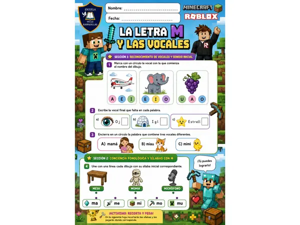 Letra M: Minecraft y Roblox