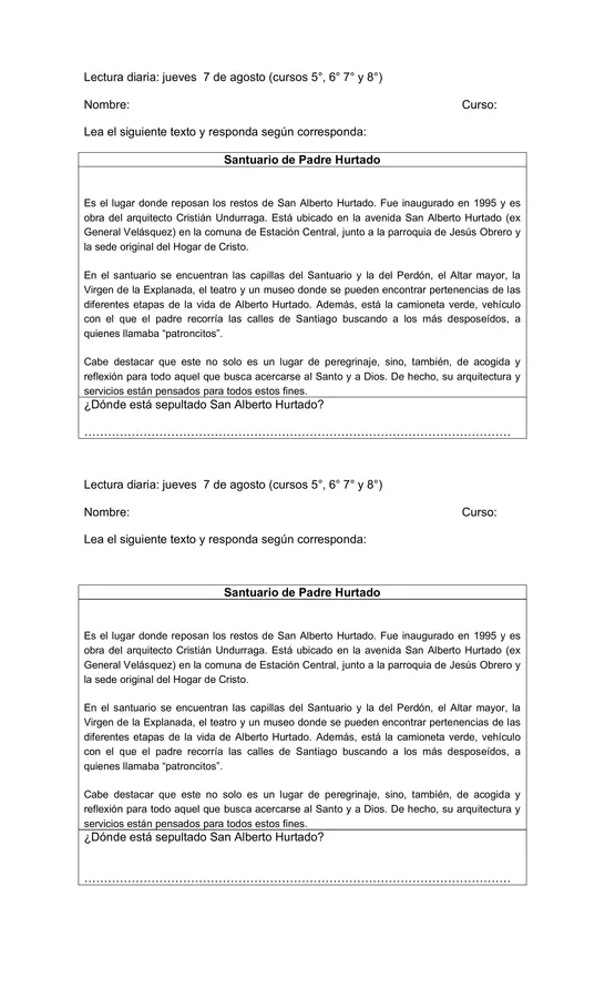 lecturas diarias