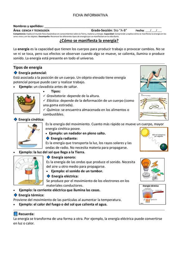 cómo se manifiesta la energía