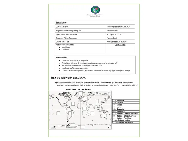 Evaluación - Coordenadas Geográficas