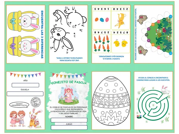 Mini libro de actividades: Conejo de Pascua